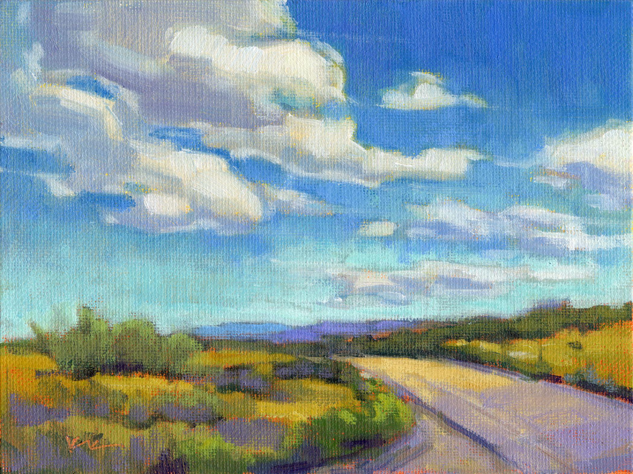 Viaje por carretera, Pintura, Óleo sobre lienzo - Painting de Konnie Kim