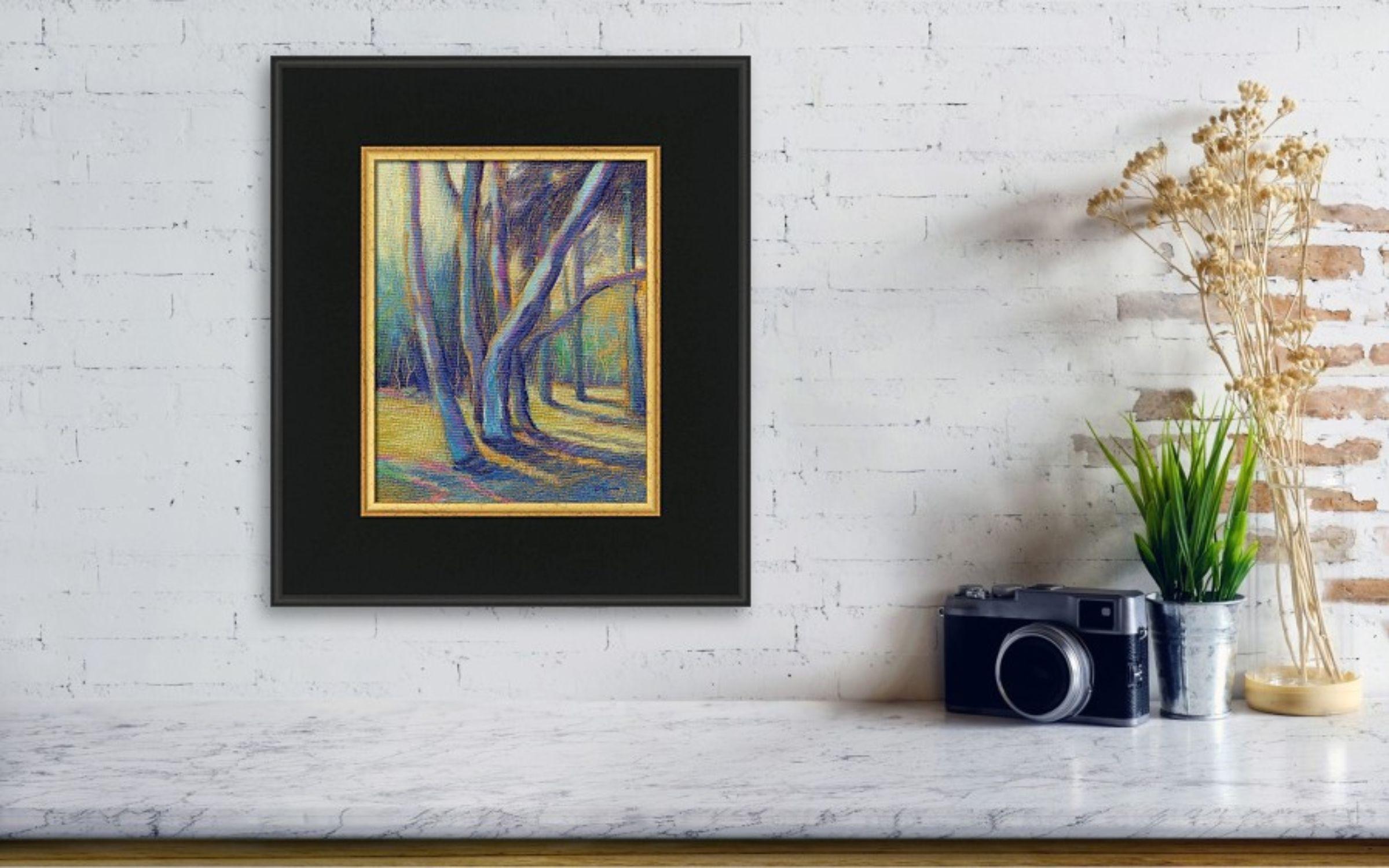Sunlit Eucalyptus, Painting, Oil on Canvas For Sale 2