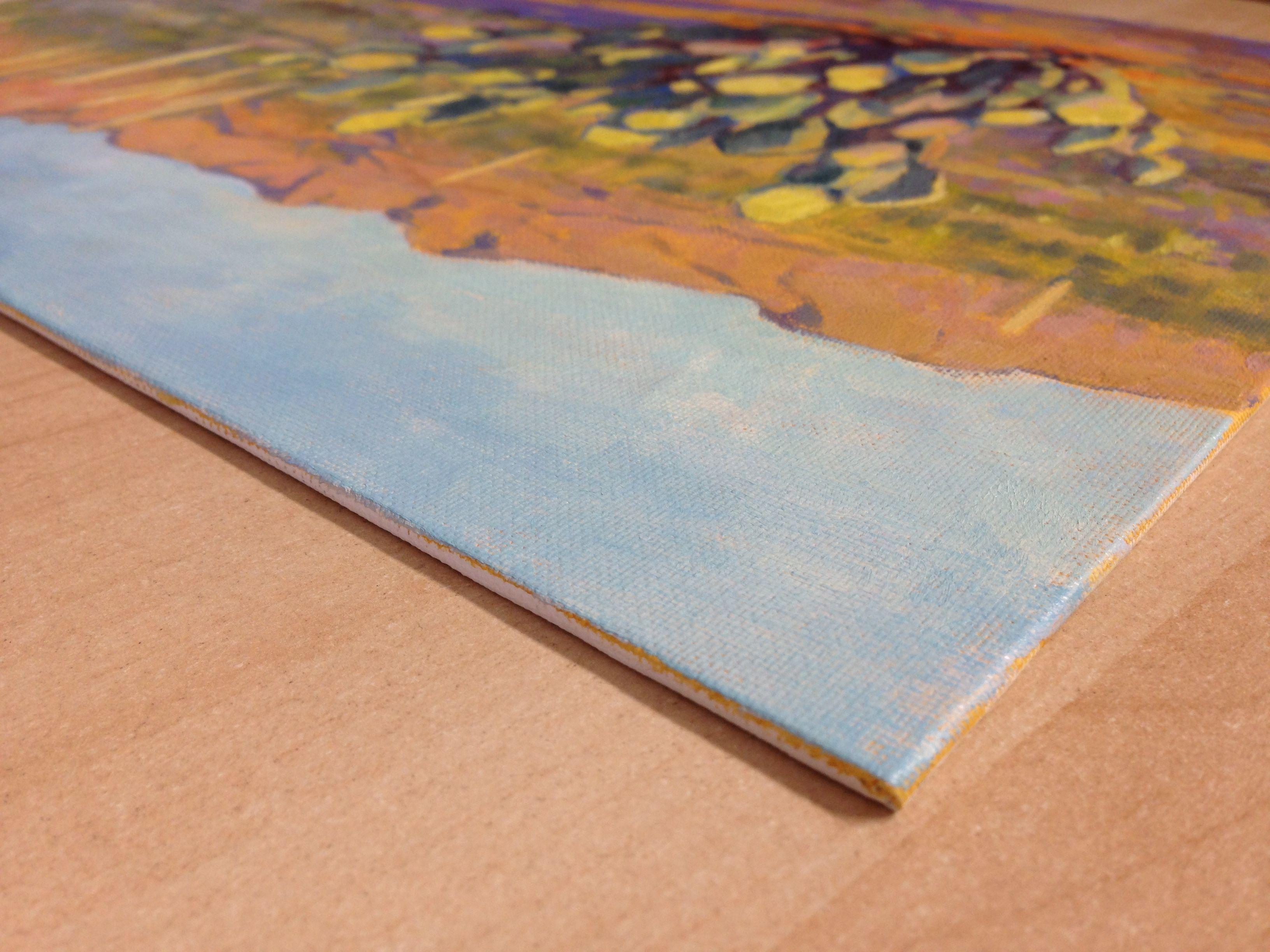 Dieses Gemälde wurde mit Ölfarben von professioneller Qualität auf einer Leinwand aus 100% Baumwolle gemalt. Es ist signiert und wird mit signiertem Echtheitszertifikat geliefert. Das Gemälde wird ungerahmt verkauft. Er passt problemlos in einen