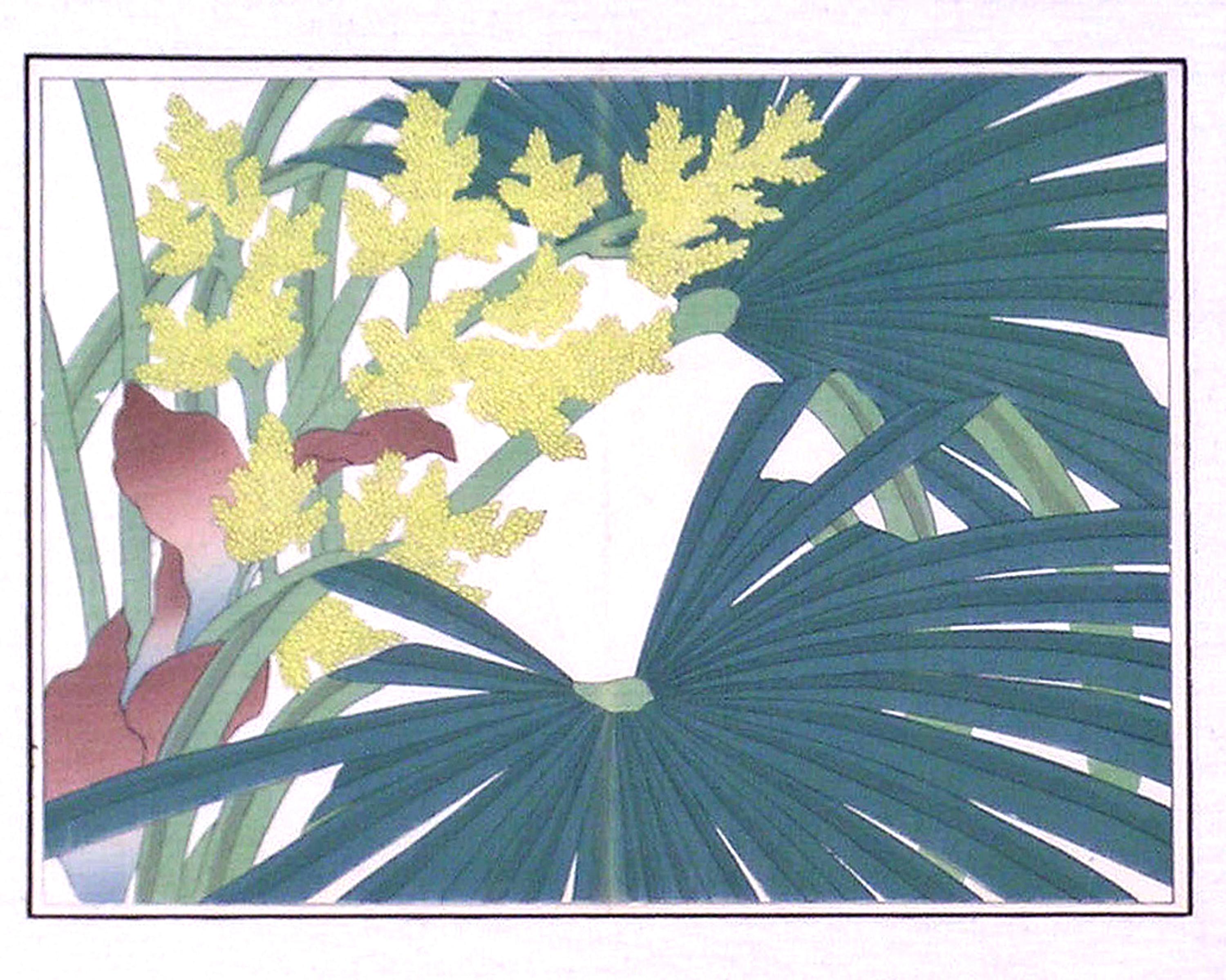 Kono Bairei (1844 – 1895)
One Hundred Flowering Plants.
Japan, 1901.  (Posthumous.)
Woodblock Print.
15 x 11.unframed.
Okura Magobei, Publisher.

The enthusiasm for nature prints transcends the centuries.  “One Hundred Flowering Plants” is a