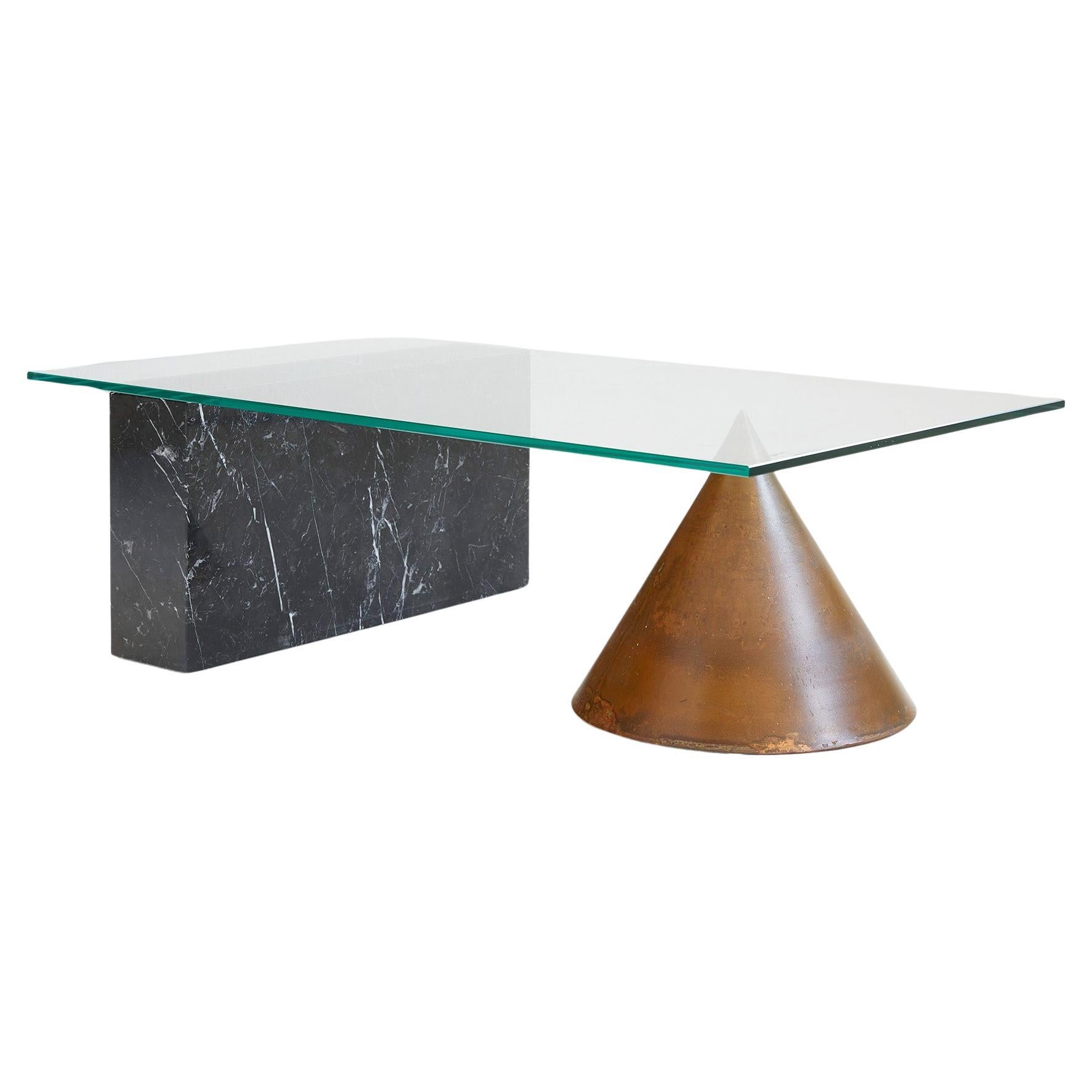  "Kono" marble coffee table by Massimo e Lella Vignelli, Casigliani 1983 For Sale