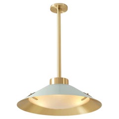 Kono Pendant by Gaspare Asaro. Satin Brass and Lerici Acqua