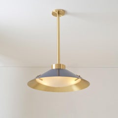 Kono Pendant by Gaspare Asaro. Satin Brass and Mediterranean Blue