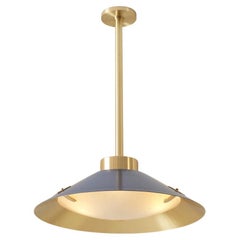 Kono Pendant by Gaspare Asaro. Satin Brass and Mediterranean Blue