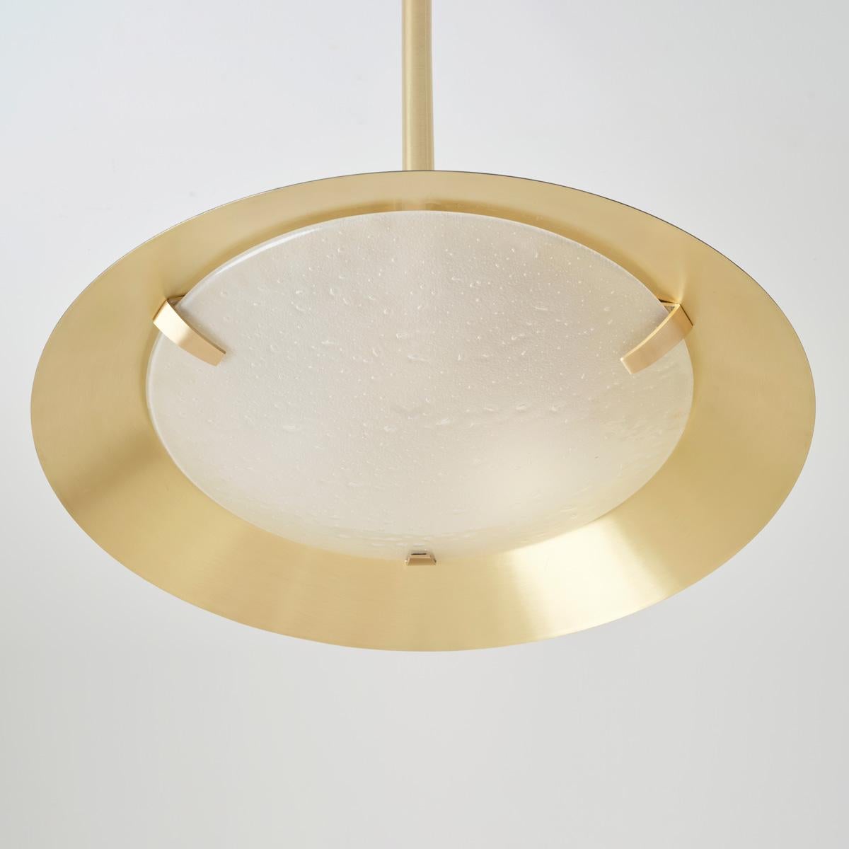 Kono Pendant by Gaspare Asaro. Satin Brass and Sand White For Sale 5