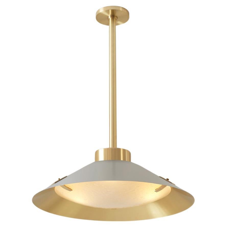 Modern Kono Pendant by Gaspare Asaro. Satin Brass and Sand White For Sale