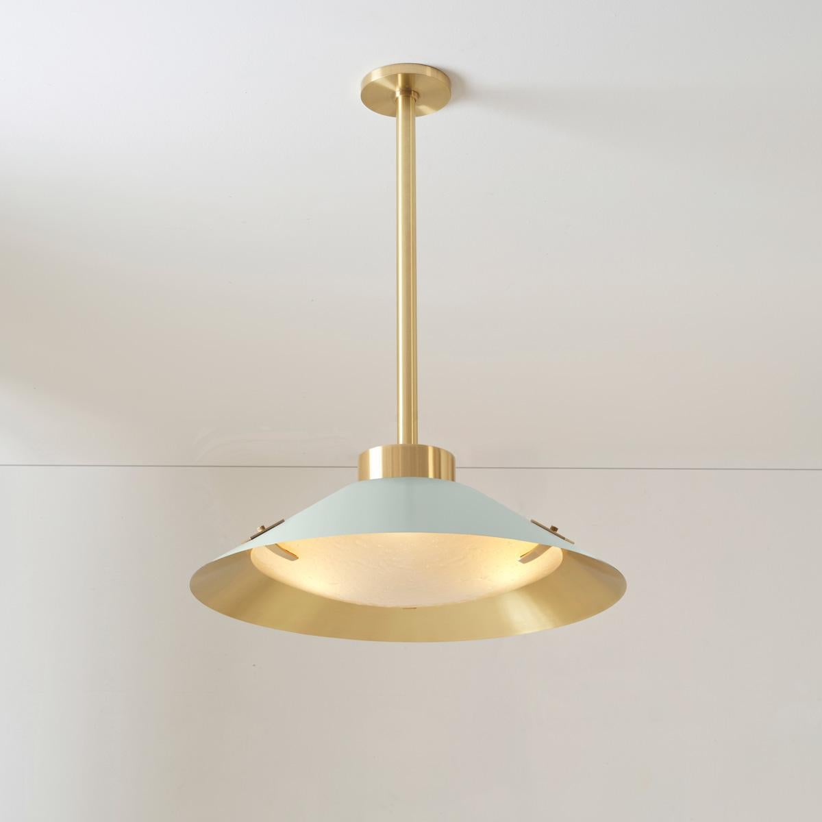 Contemporary Kono Pendant by Gaspare Asaro. Satin Brass and Sand White For Sale