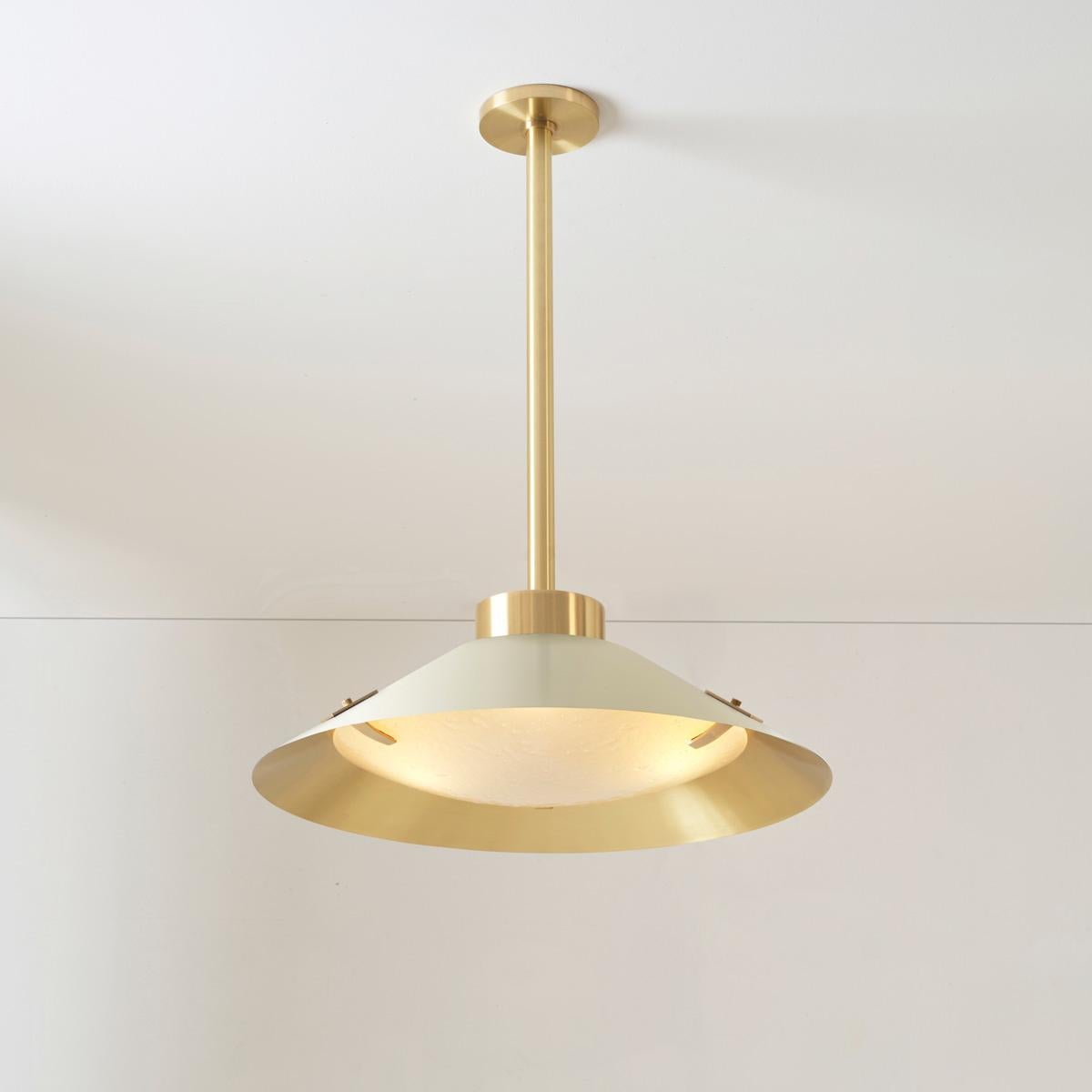 Kono Pendant by Gaspare Asaro. Satin Brass and Stone Grey For Sale 6