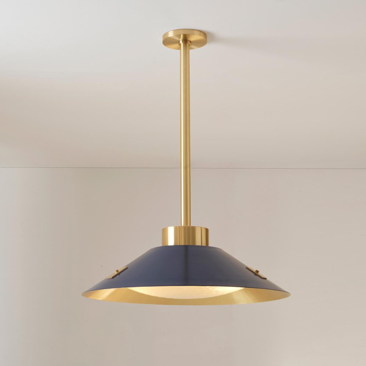 Contemporary Kono Pendant by Gaspare Asaro. Satin Brass and Stone Grey For Sale