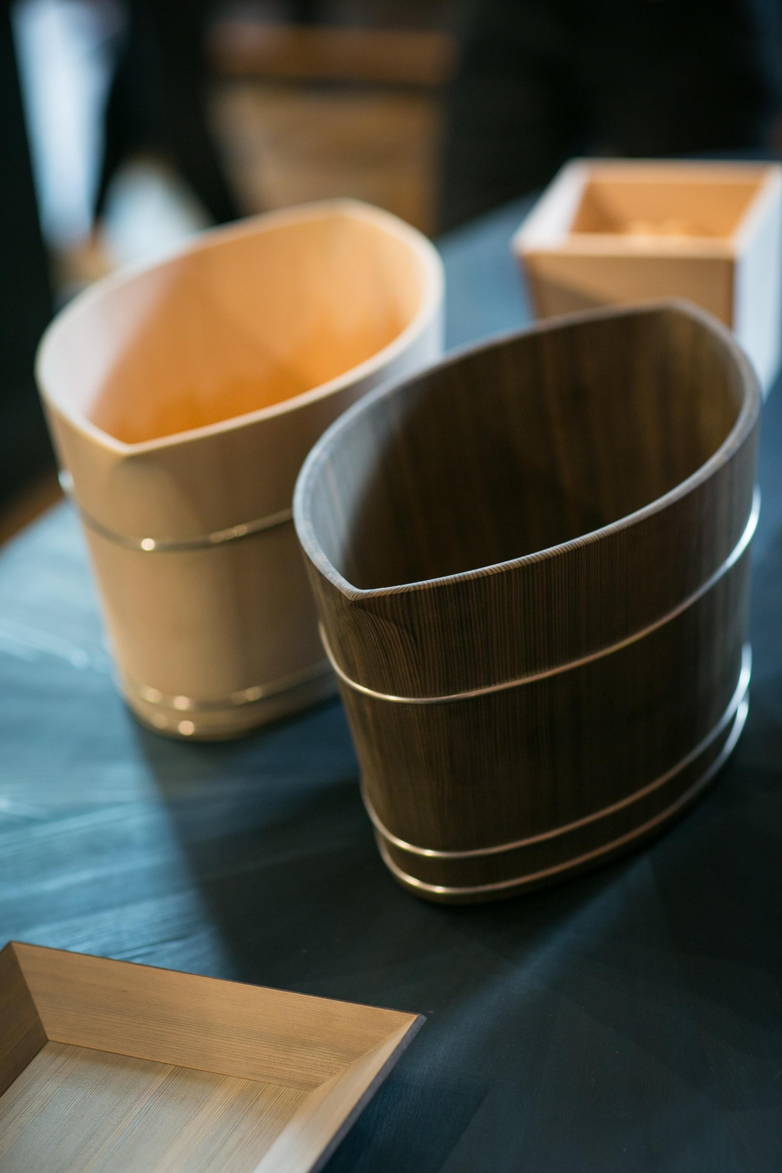 Konoha Cooler in Japanese Lignified Cedar Wood by Shuji Nakagawa Mokkougei For Sale 2