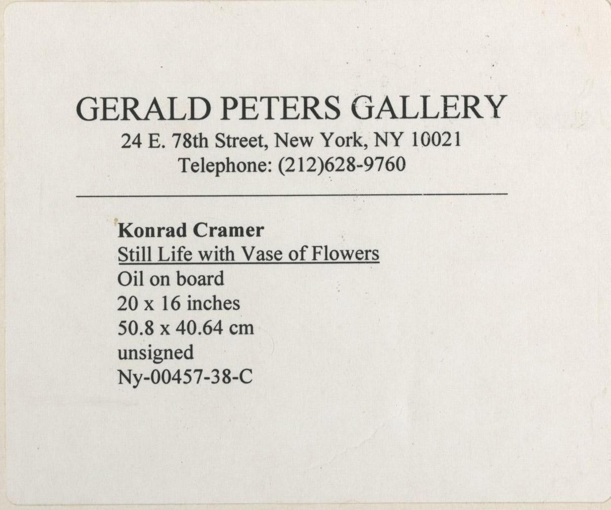 Still Life with Vase of Flowers - Brown Still-Life Painting by Konrad Cramer