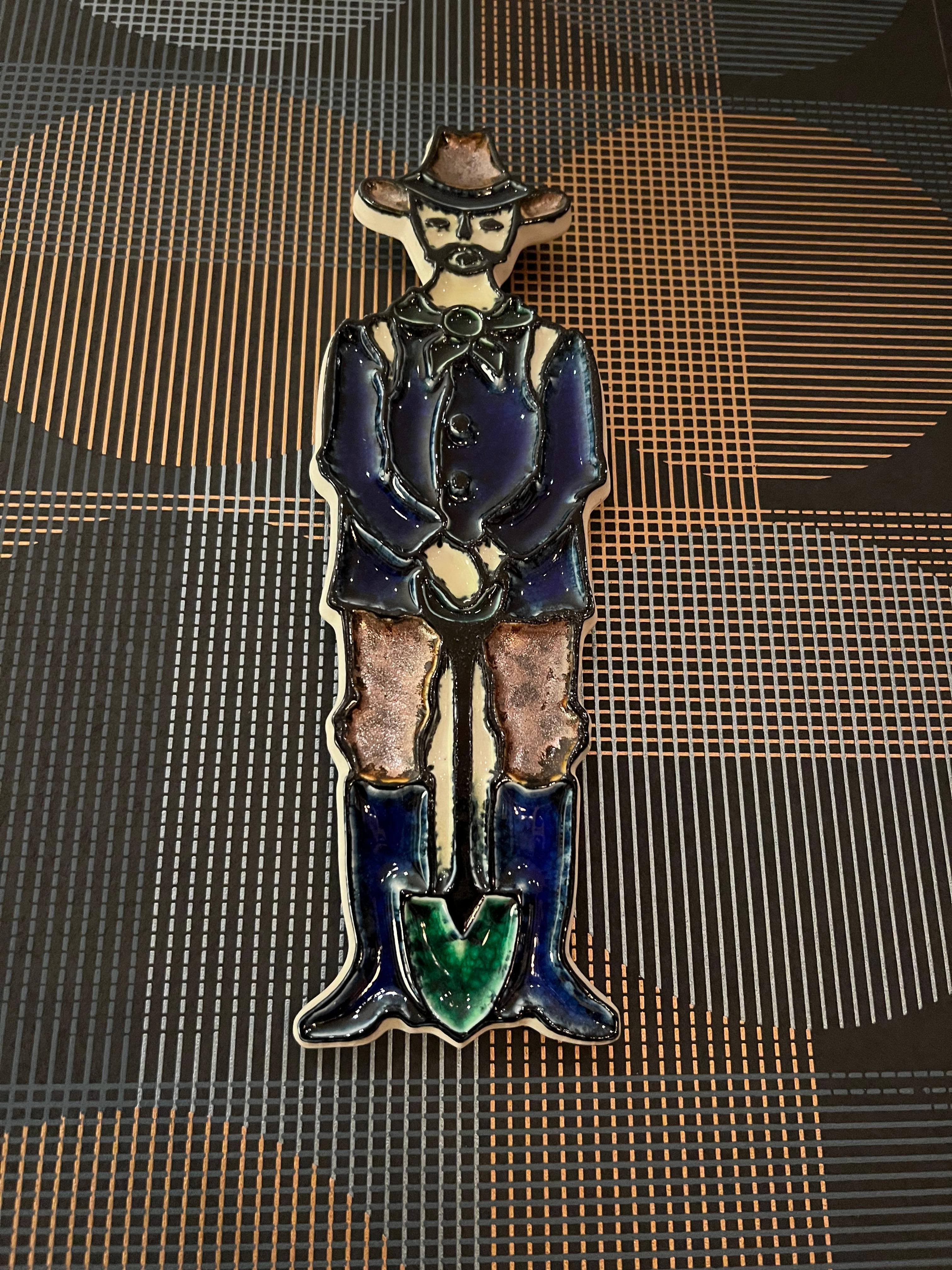 KONRAD GALAAEN (1923-2004) signed Norwegian Porsgrund Porcelain wall decor In Good Condition For Sale In Skien, NO