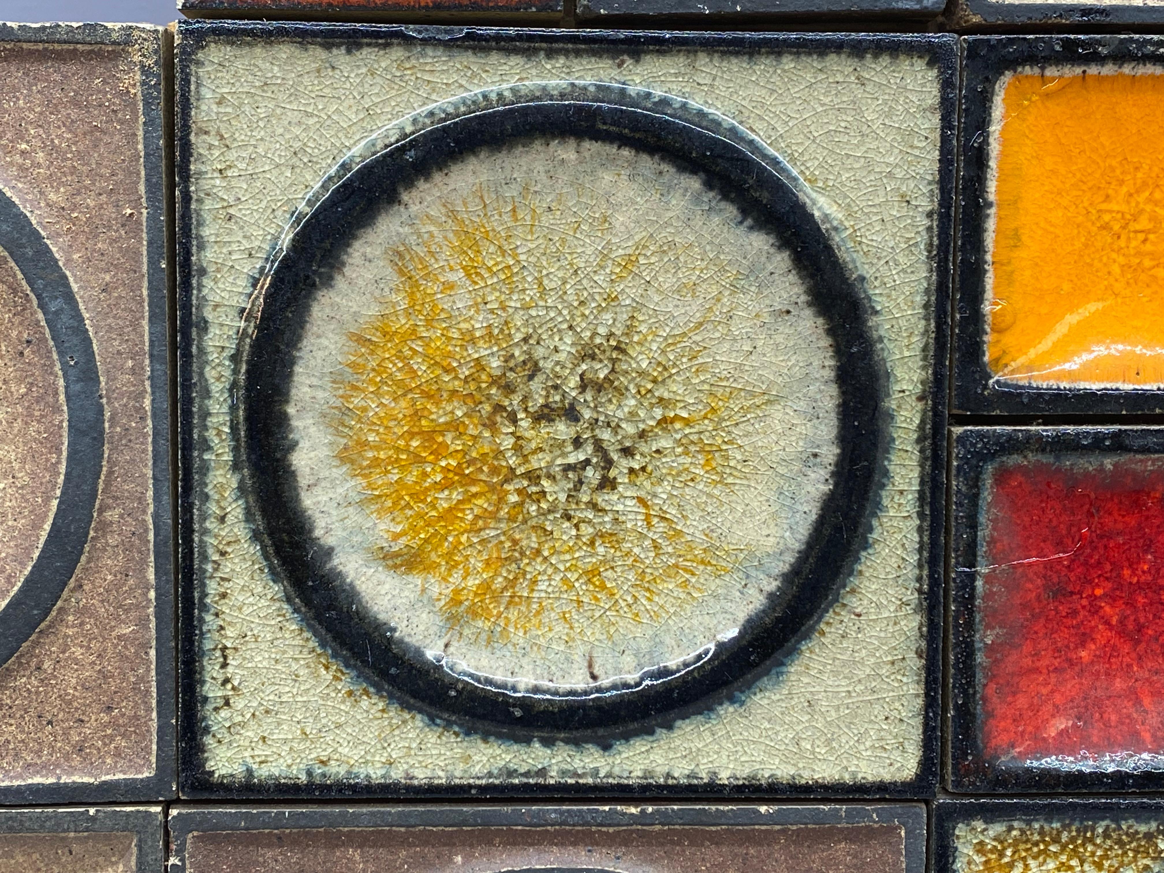 Konrad Galaaen Geometric Pottery Tile Wall Hanging, Norway For Sale 1