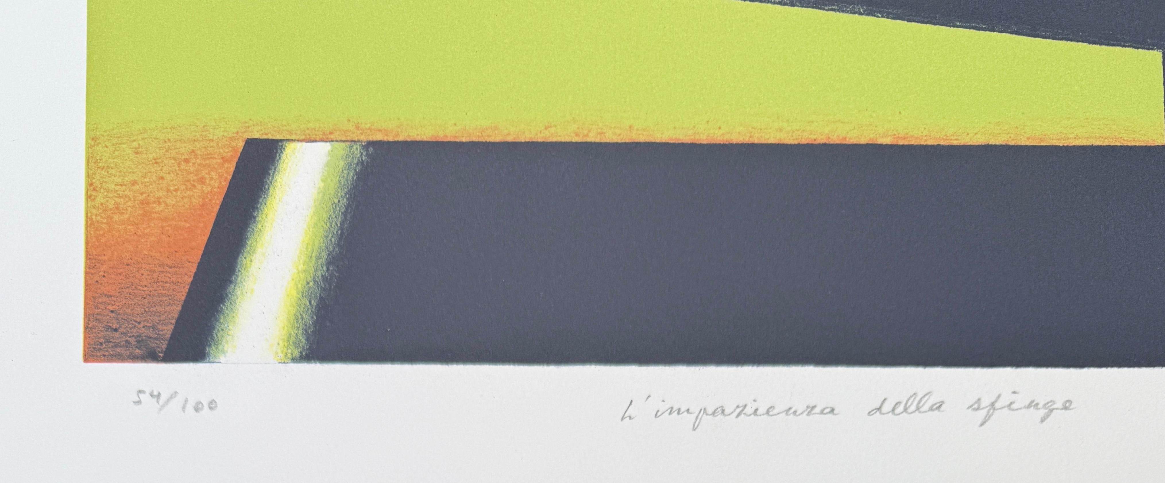 Konrad Klapheck (1935) - Die Ungeduld der Sphinx - Colour lithograph - 1998 For Sale 4