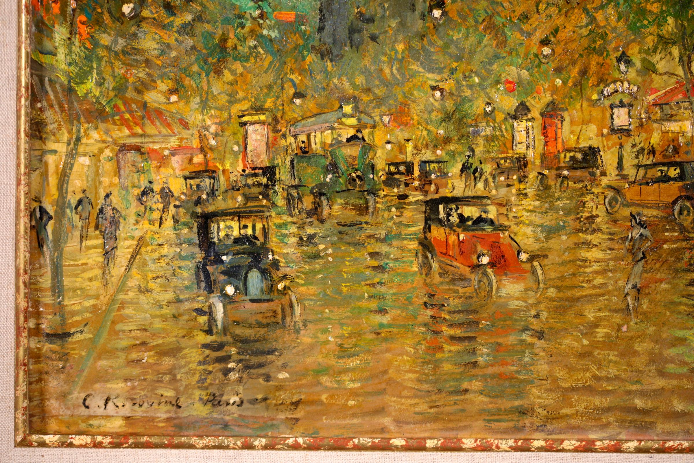 La Tour Saint-Jacques, Paris - Impressionist Cityscape Oil by Konstantin Korovin For Sale 7