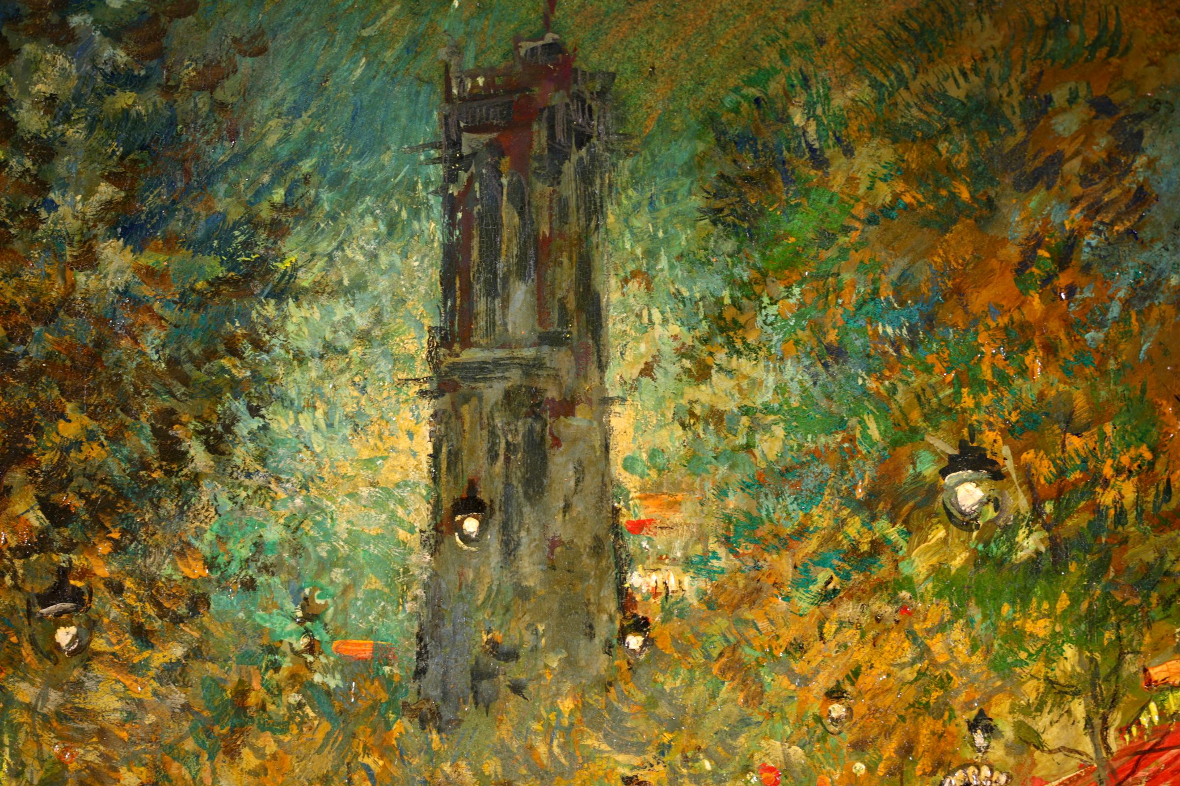 La Tour Saint-Jacques, Paris - Impressionist Cityscape Oil by Konstantin Korovin For Sale 8