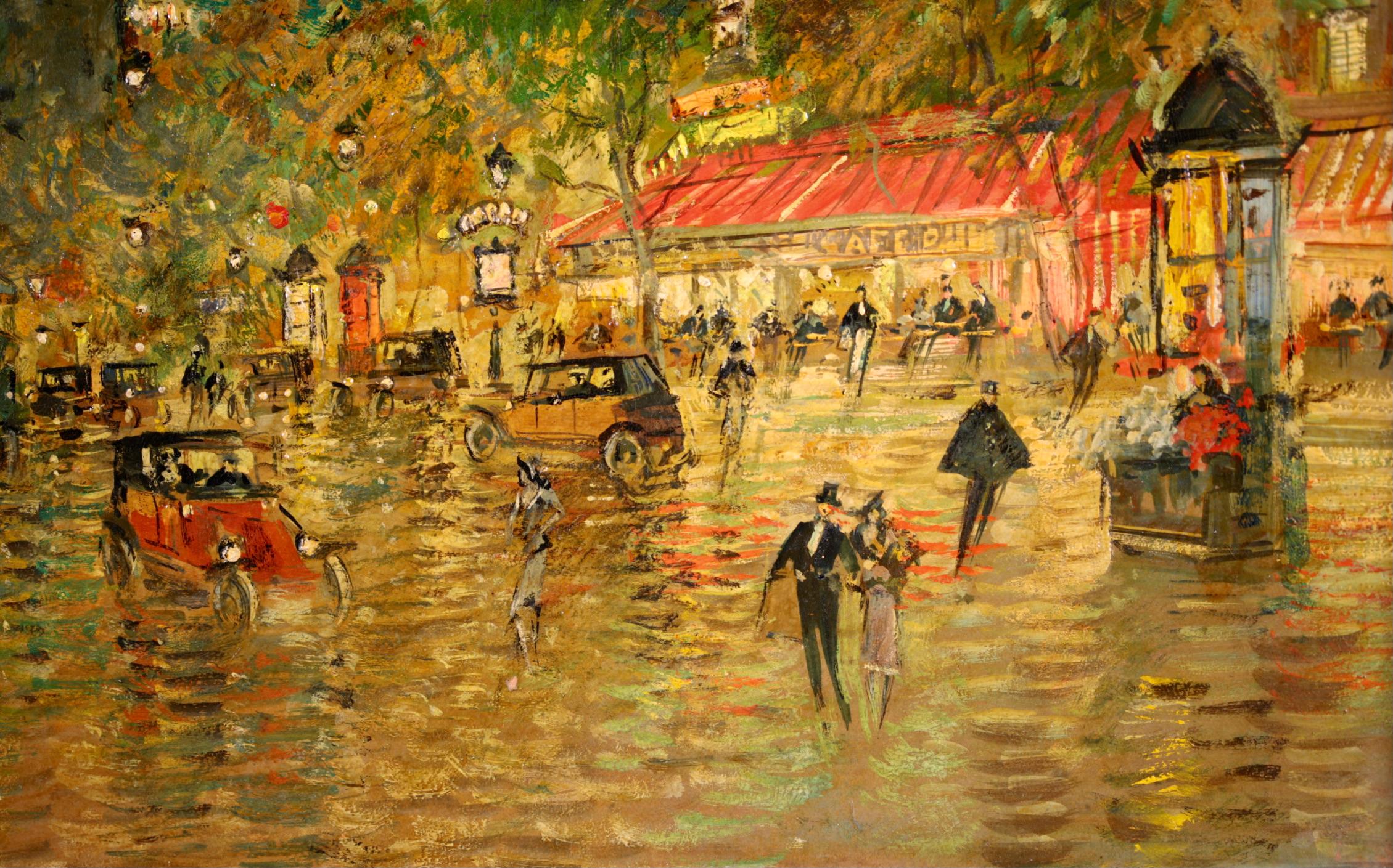 La Tour Saint-Jacques, Paris - Impressionist Cityscape Oil by Konstantin Korovin For Sale 4