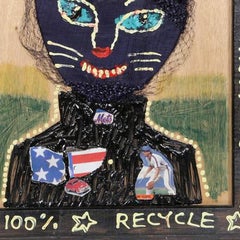 Cat Is Very Smart, Contemporary Mixed Media Painting by Konstantin Bokov