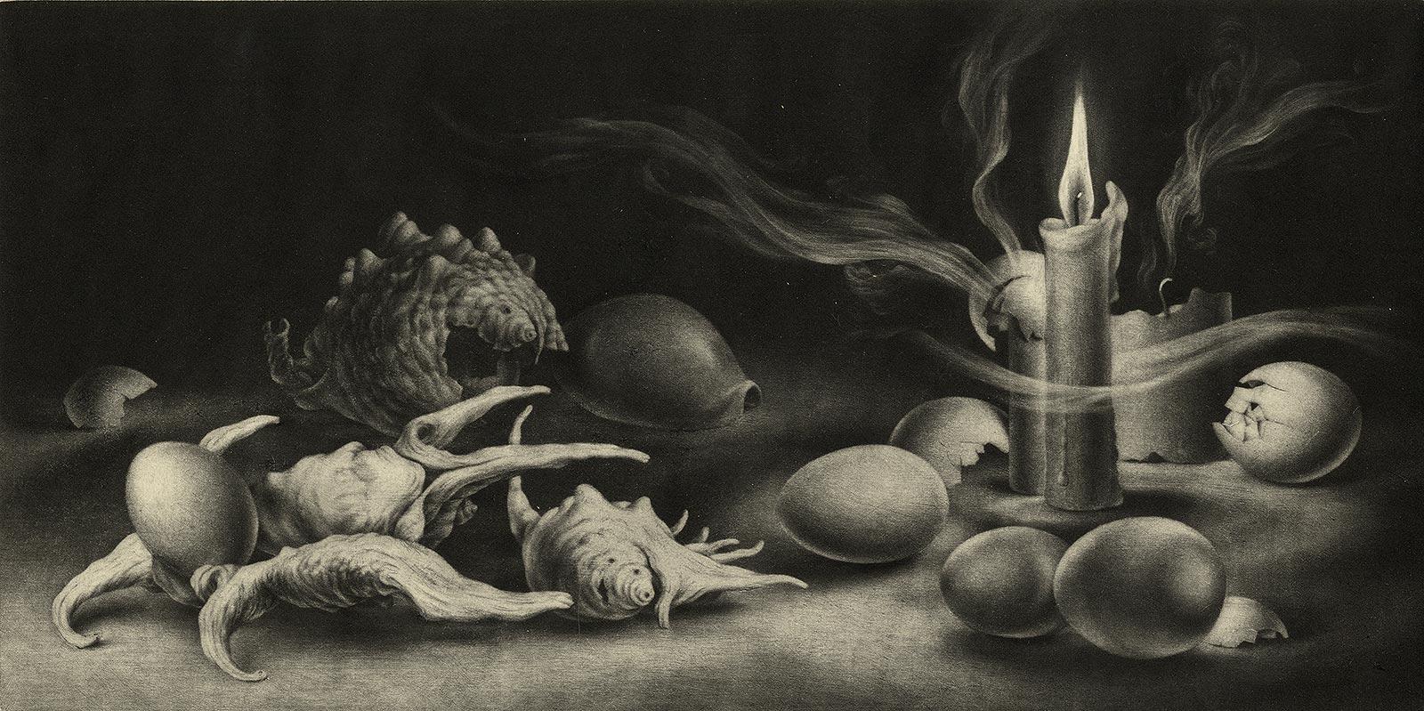 Konstantin Chmutin Still-Life Print - Shells 8 / Battle By Candlelight