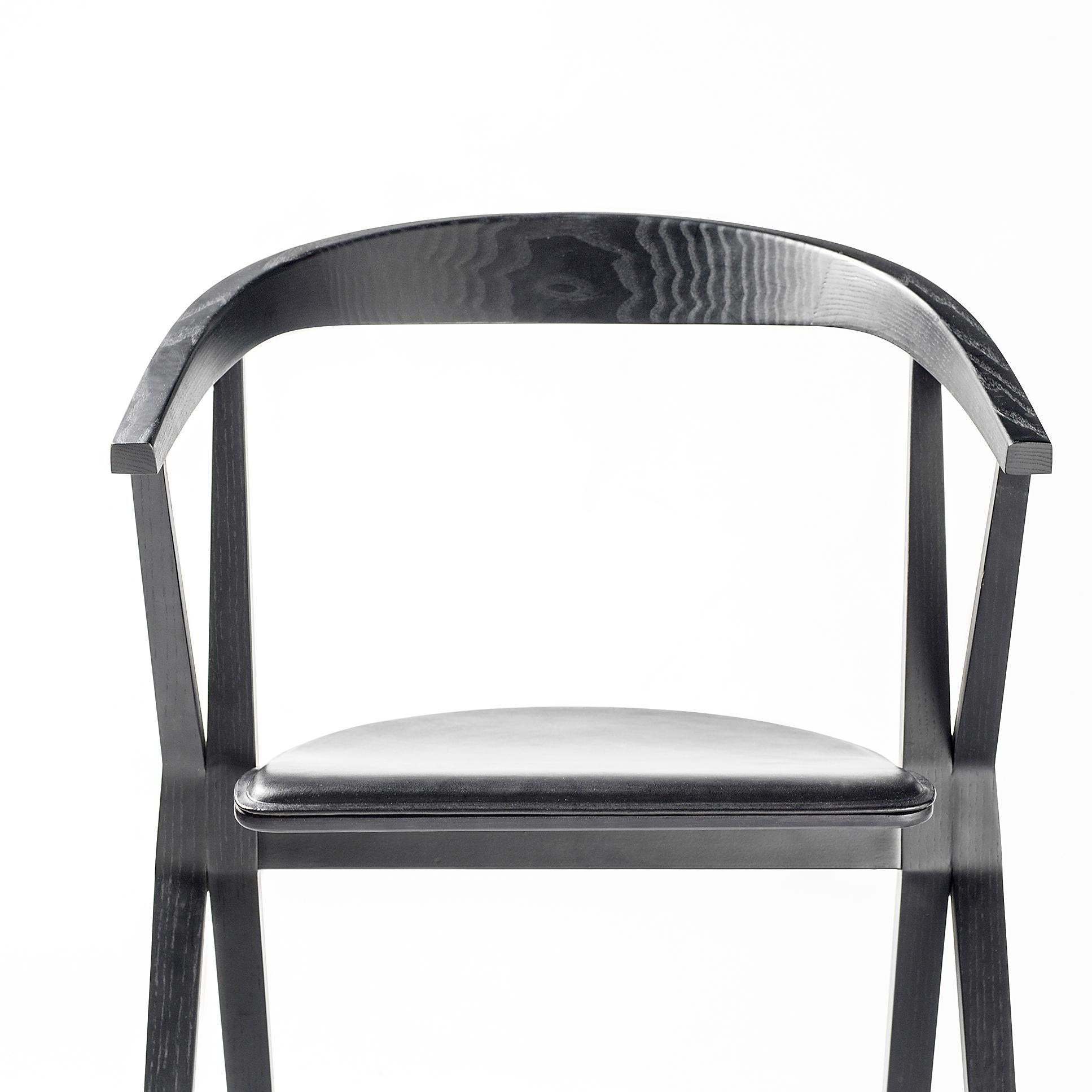 Spanish Konstantin Grcic B Chair Black Leather for Bd Barcelona For Sale