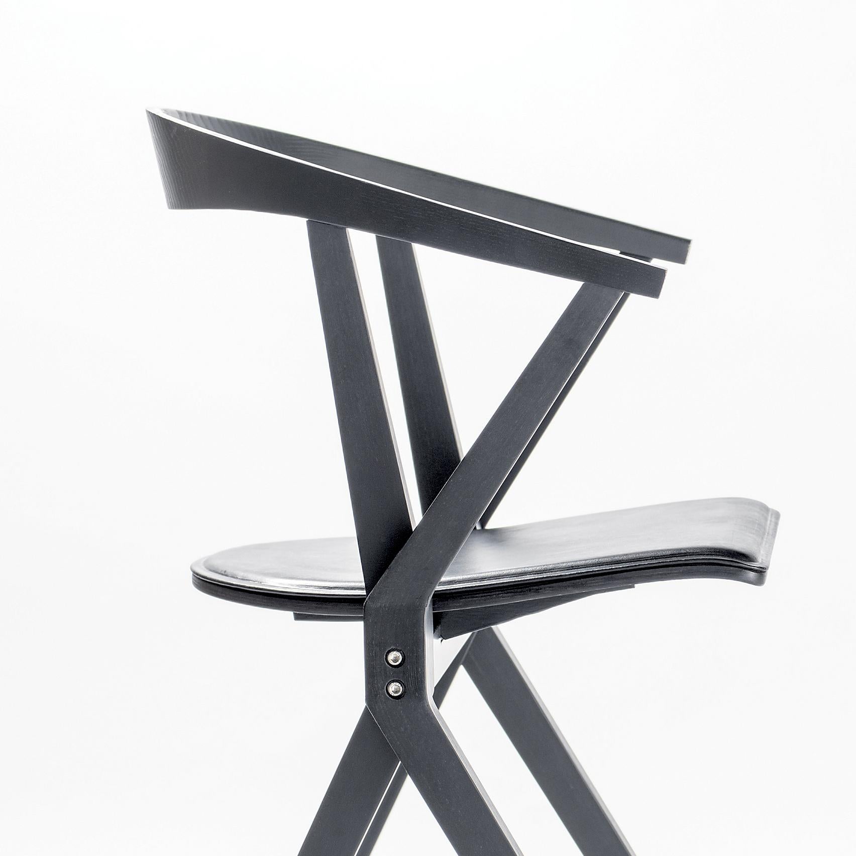 Contemporary Konstantin Grcic B Chair Black Leather for BD Barcelona