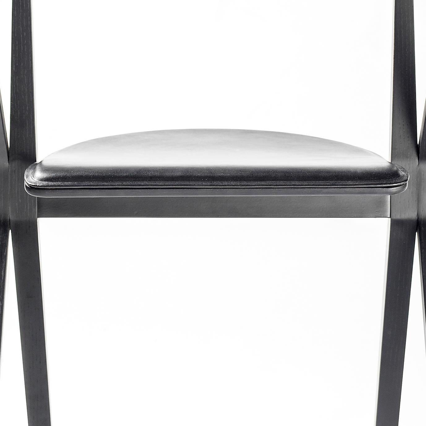 Wood Konstantin Grcic B Chair Black Leather for BD Barcelona