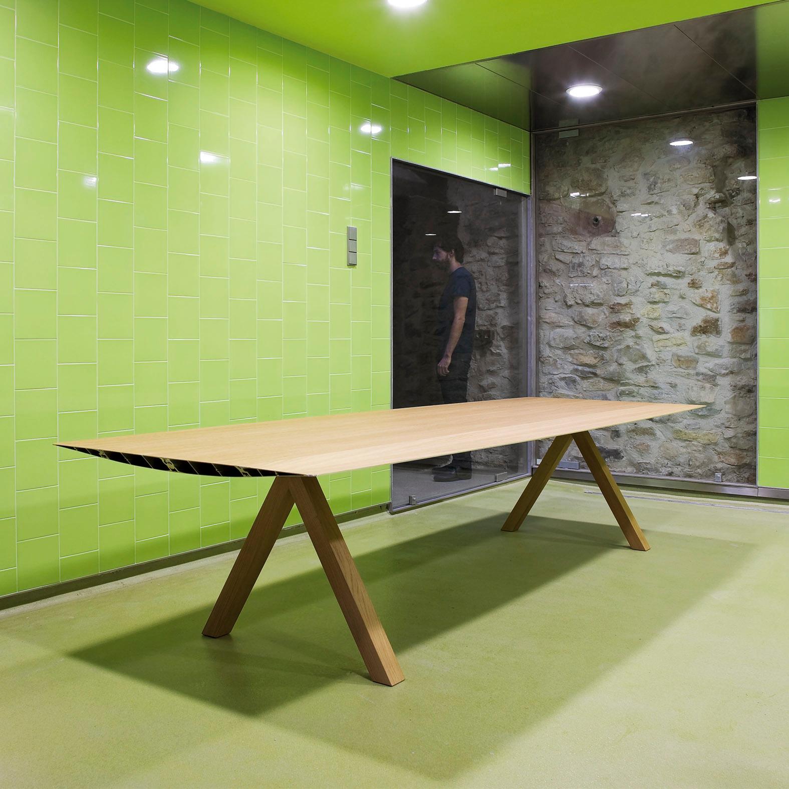 Konstantin Grcic, Contemporary Laminated Aluminum Wood Legs 360 Large B Table In New Condition In Barcelona, Barcelona