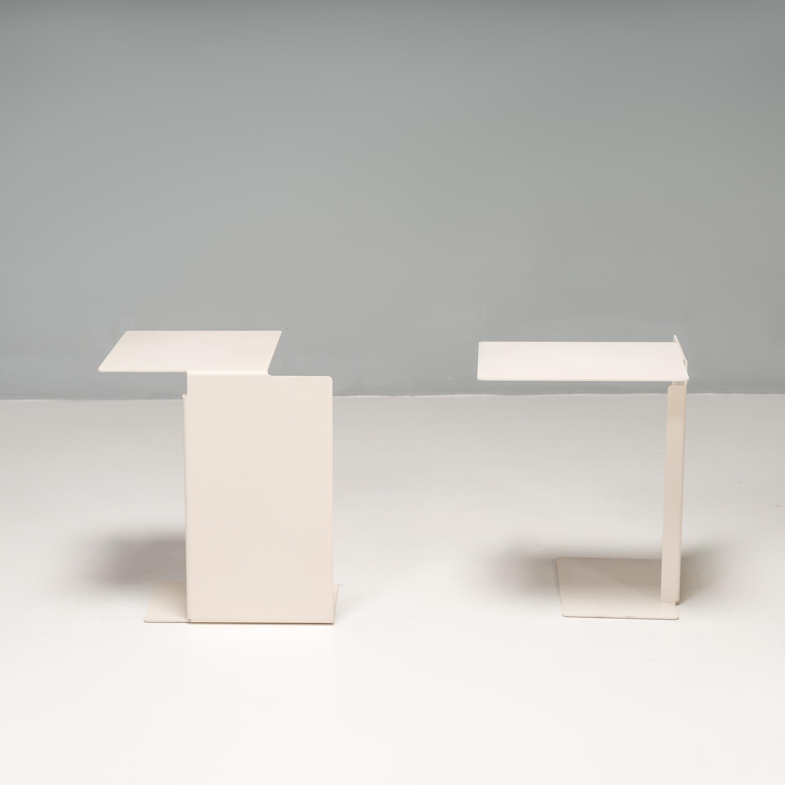 German Konstantin Grcic for Classicon Diana B White Side Tables, Set of 2 For Sale