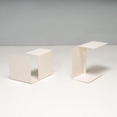 Konstantin Grcic pour Classicon Diana E & F Tables d'appoint blanches, ensemble de 2 pièces