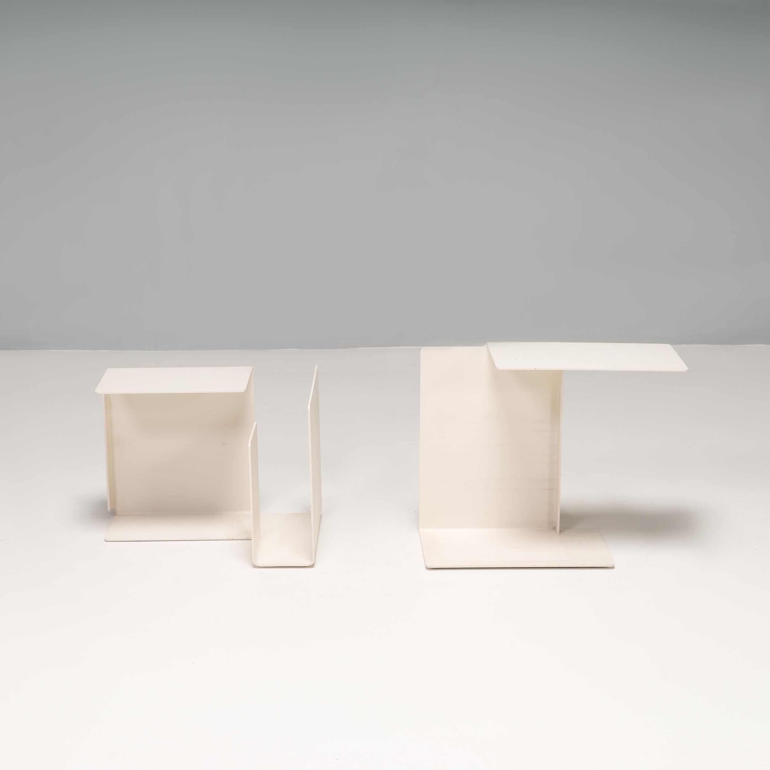 German Konstantin Grcic for Classicon Diana E & F White Side Tables, Set of 2 For Sale