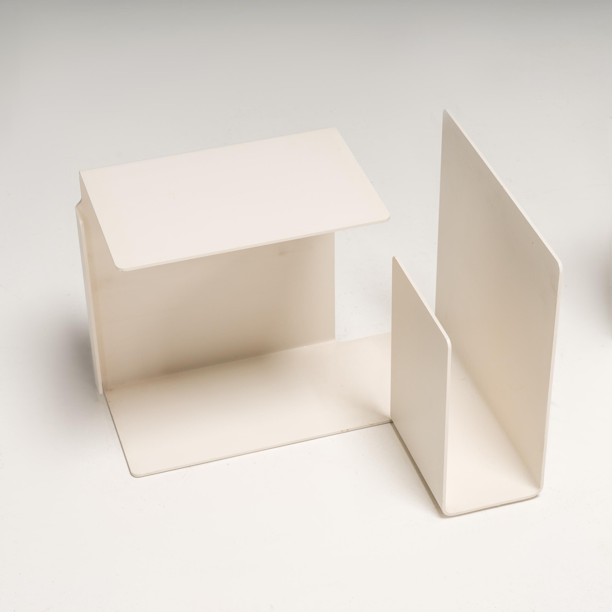 Konstantin Grcic pour Classicon Diana E & F Tables d'appoint blanches, ensemble de 2 pièces Bon état - En vente à London, GB