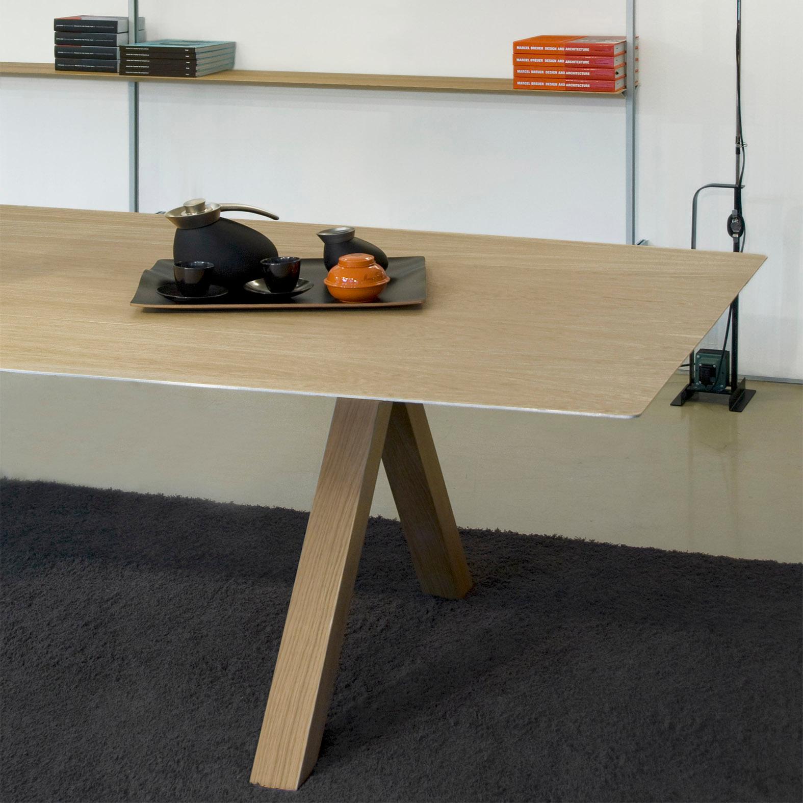 Konstantin Grcic, Laminated Aluminium Wood Legs 360 Large B Table In New Condition For Sale In Barcelona, Barcelona