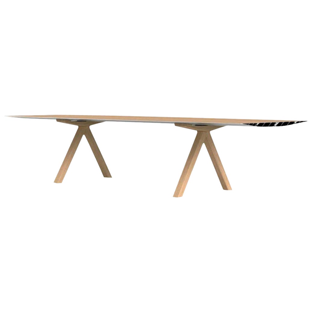 Konstantin Grcic, Laminated Aluminum Wood Legs 360 Large B Table For Sale