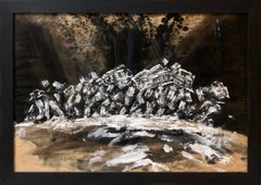 Pittura contemporanea a guazzo Terremoto II, Rovine greche, Monumenti della Grecia