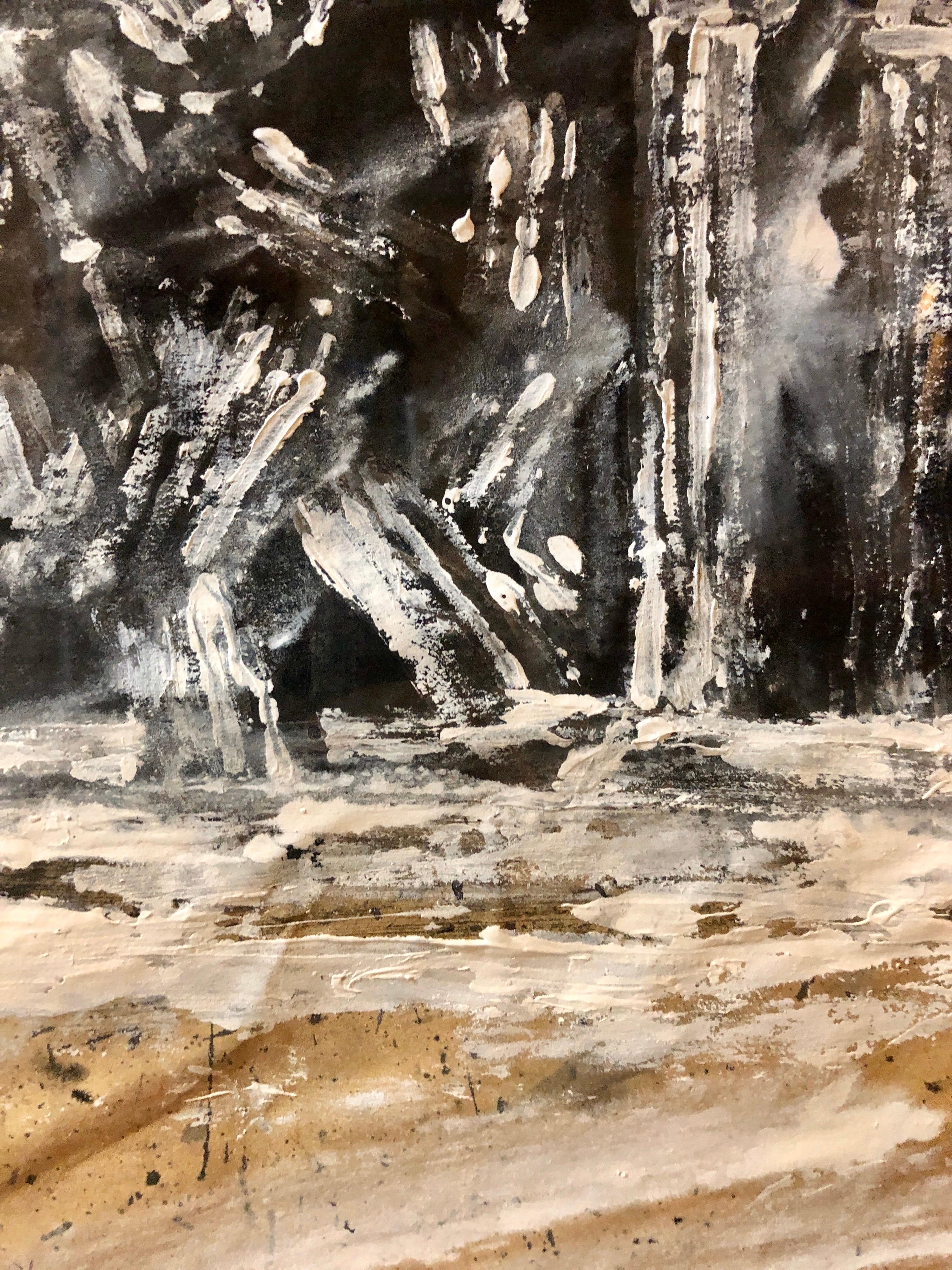 Pintura Gouache Contemporánea Terremoto III, Ruinas Griegas, Monumentos de Grecia en venta 1