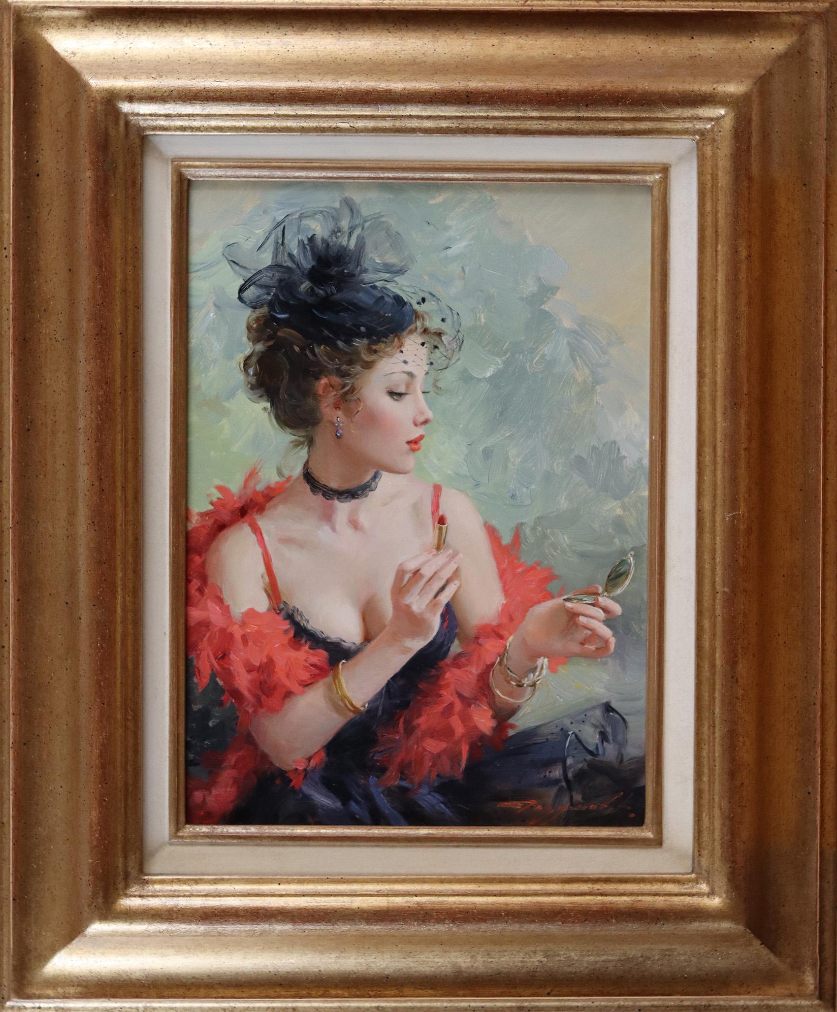 Eleganza della signora con rossetto rosso - Painting di Konstantin Razumov 