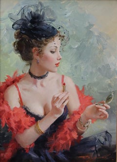 Elegant Lady with a Red Lipstick