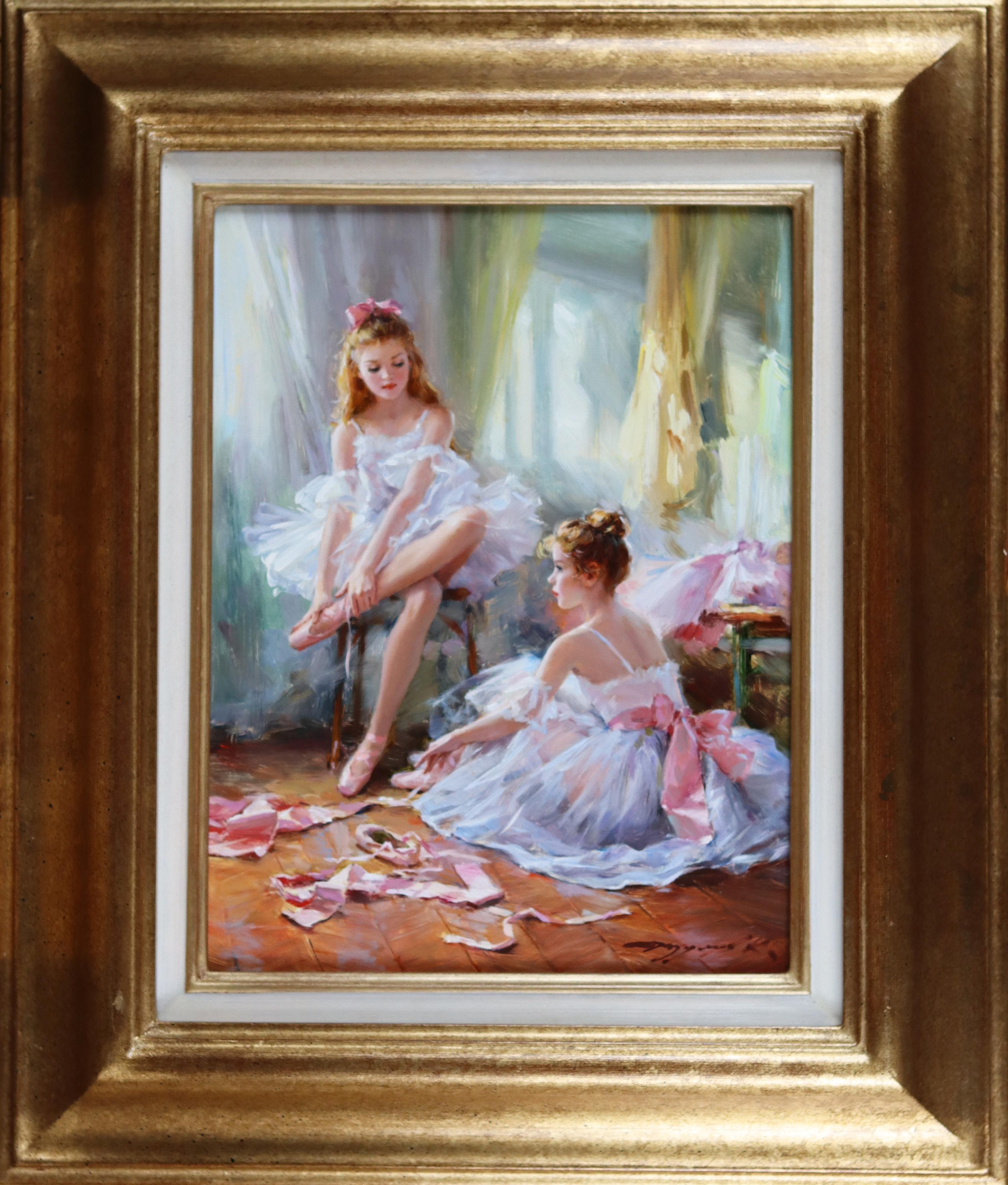 Young Ballerinas - Painting by Konstantin Razumov 