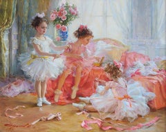 Young Ballerinas Playing with Ribbons