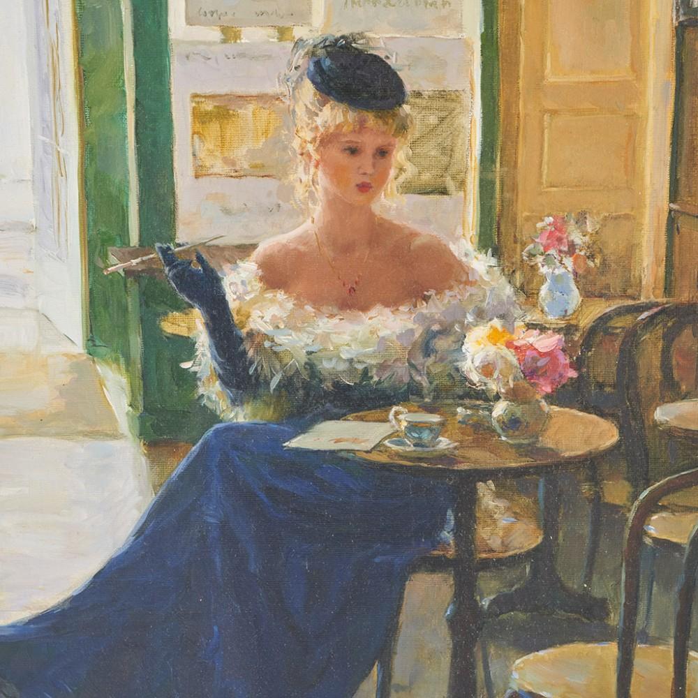 Konstantin Razumov (geb. 1974) Lady in Cafe im Zustand „Gut“ im Angebot in Tunbridge Wells, GB