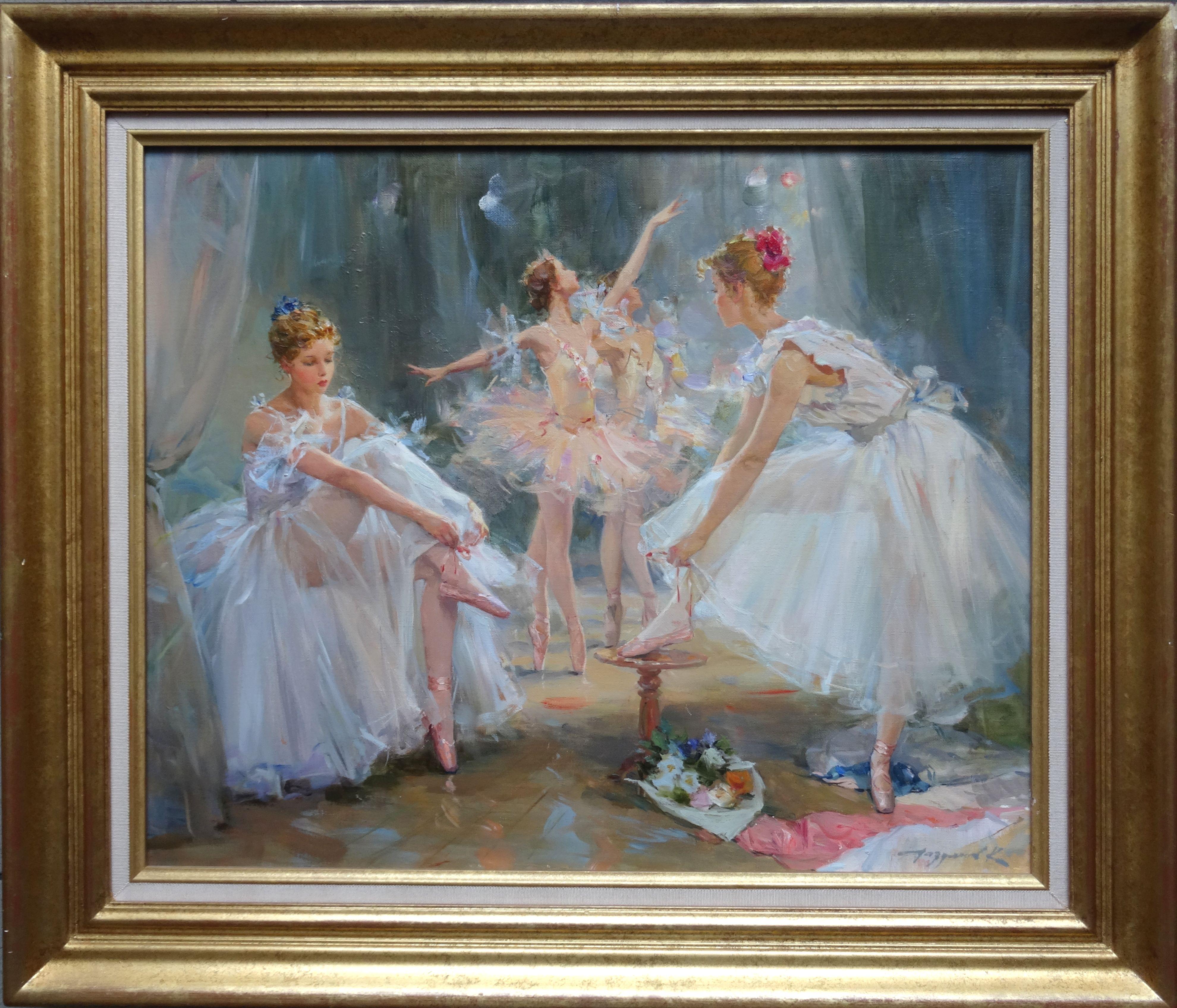 Hinter den Kulissen. Öl auf Leinwand:: 50х61 сm – Painting von  Konstantin Razumov 