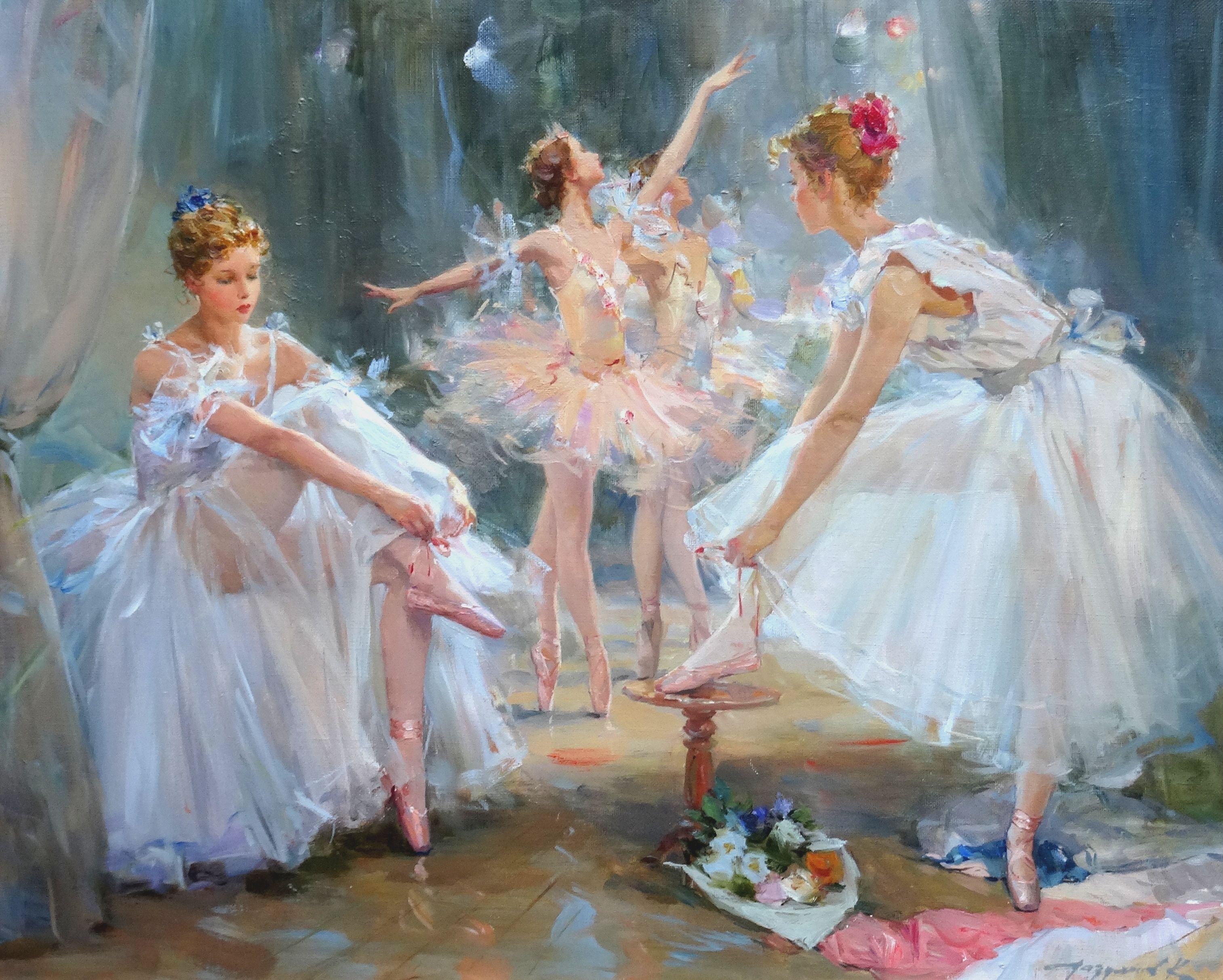  Konstantin Razumov  Portrait Painting - Behind the scenes. Oil on canvas, 50х61 сm