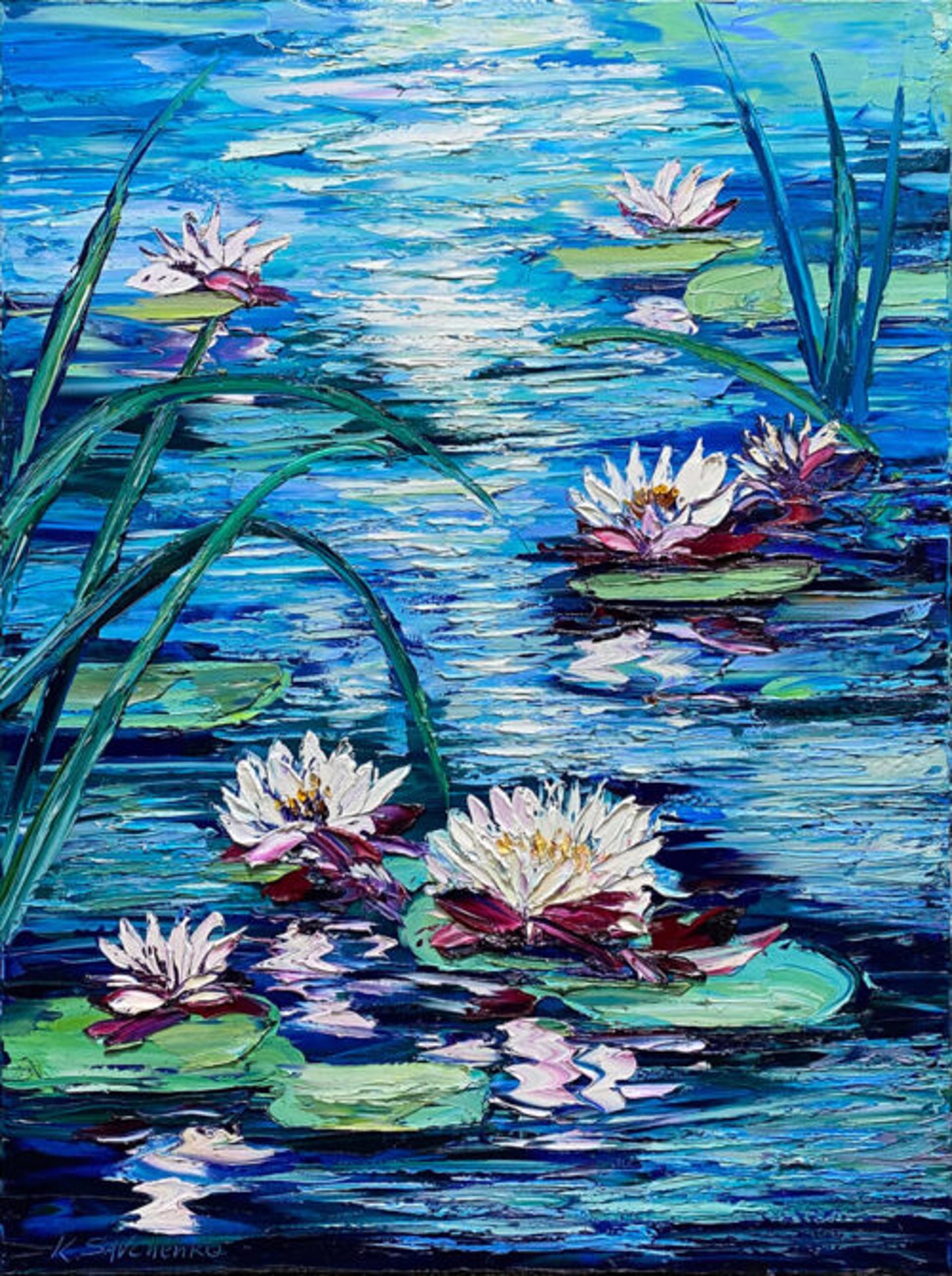 Konstantin Savchenko Landscape Painting - Moonlight Lilies