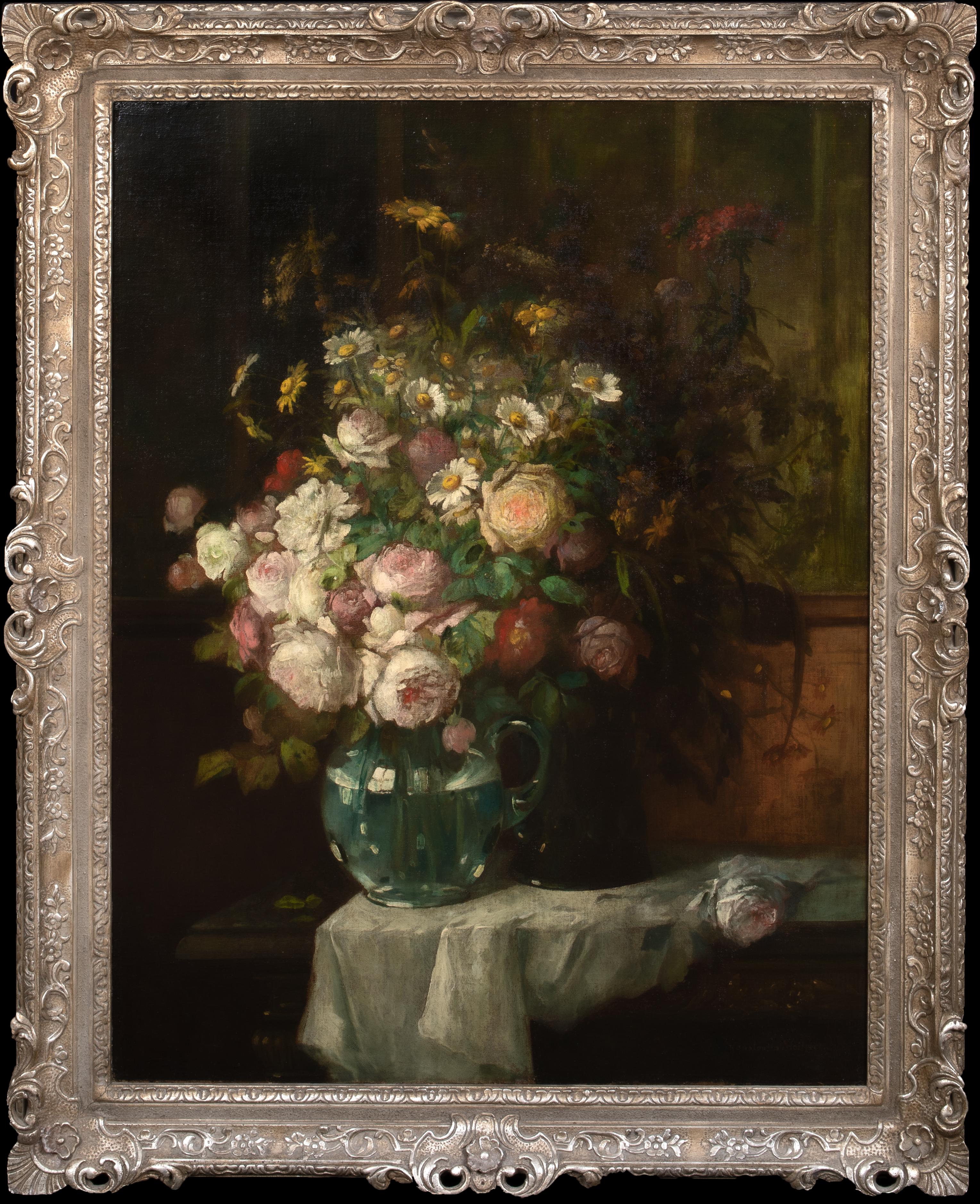 Still Life Of Flower In A Glass Vase, 19th Century  by KONSTANTIN STOITZNER  - Painting by Konstantin Stoitzner