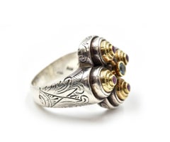 Konstantino 18 Karat Yellow Gold and Sterling Silver Clover Ring