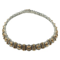Konstantino 18 Karat Yellow Gold Sterling Silver Blue Stone Necklace