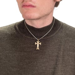 Cruz colgante Konstantino de 18 quilates y plata de ley de estilo ortodoxo bizantino
