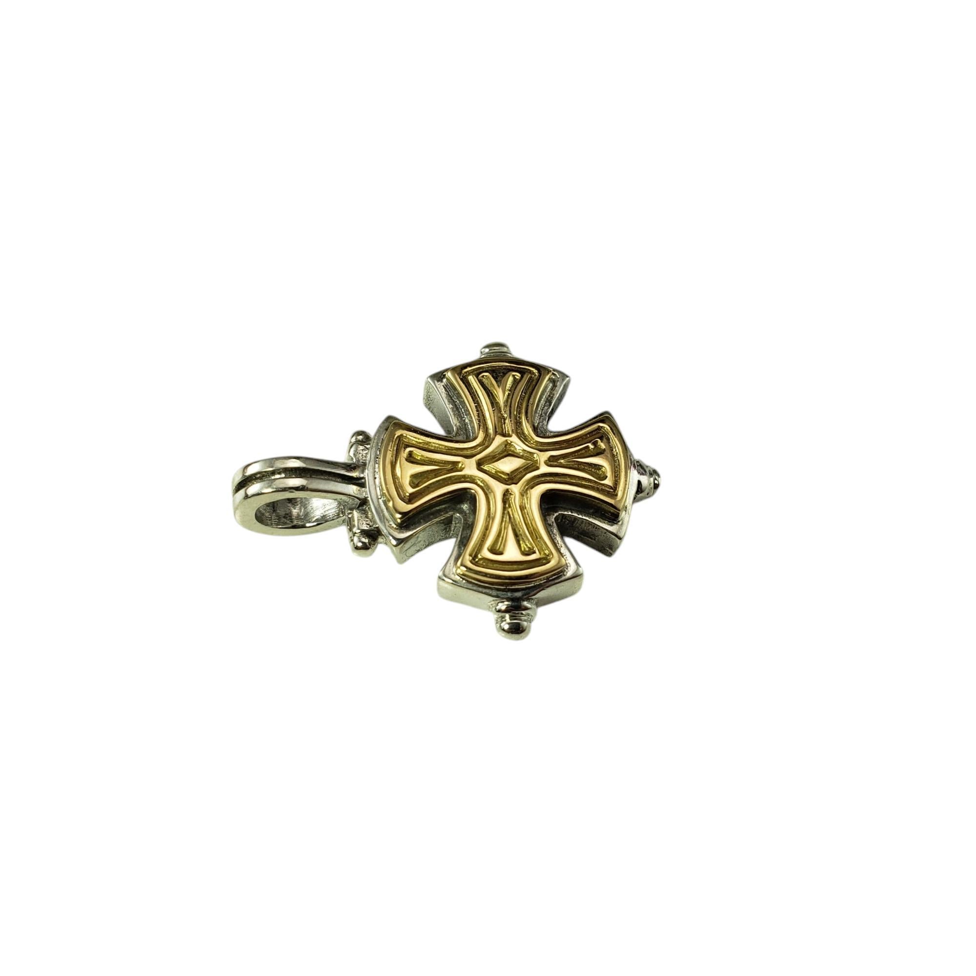 Konstantino 18K Yellow Gold and Sterling Silver Byzantine Cross Pendant #20591 In Good Condition In Washington Depot, CT