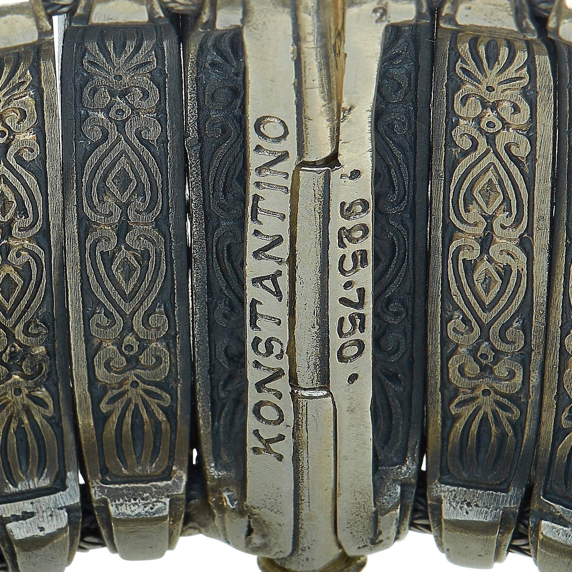 Konstantino Rhodolith-Armband aus 18 Karat Gelbgold und Sterlingsilber im Zustand „Neu“ in Southampton, PA