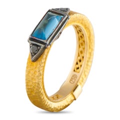 Konstantino 18K Yellow Gold Black Diamond and Topaz Ring KS07-050426